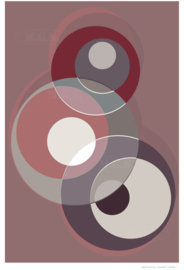 SPOTLIGHTS  (dusty pink) | Midcentury Graphic Studio | Werk op aluminium mat wit