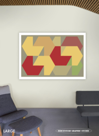 QUARTER PAST THREE (landscape) | Midcentury Graphic Studio | Werk op aluminium mat wit