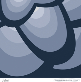 BLOOM (blue) | Midcentury Graphic Studio | Werk op aluminium mat wit