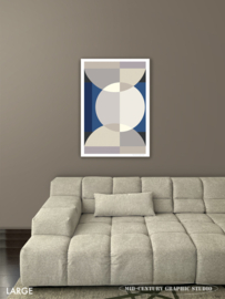 CINEMA (blue) | Midcentury Graphic Studio | Werk op aluminium mat wit