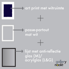 KOS (azure) | Caspar Luuk | Art print op luxe papier ingelijst met passe-partout