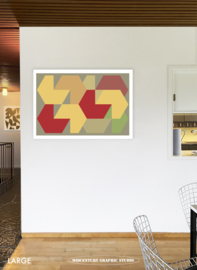 QUARTER PAST THREE (landscape) | Midcentury Graphic Studio | Werk op aluminium mat wit