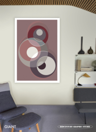 SPOTLIGHTS  (dusty pink) | Midcentury Graphic Studio | Werk op aluminium mat wit