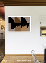 QUARTER PAST TWO (landscape) | Midcentury Graphic Studio | Werk op aluminium mat wit