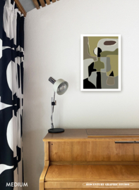 WALKING WITH THE DOG (green) | Midcentury Graphic Studio | Werk op aluminium mat wit