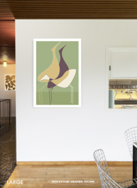 WATERFOWL (green) | Midcentury Graphic Studio | Werk op aluminium mat wit