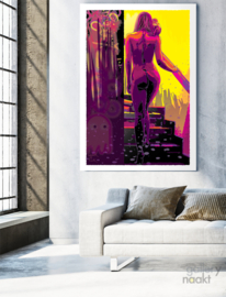 FOLLOW ME (purple)| Caspar Luuk | Art print op GLASS-effect