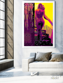 FOLLOW ME (purple) | Caspar Luuk | Art print op aluminium mat wit