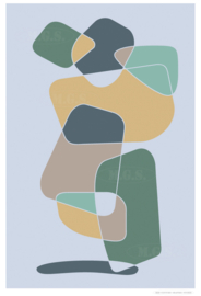 THE MOUSE (green) | Mid-Century Graphic Studio | Art print op aluminium mat wit 