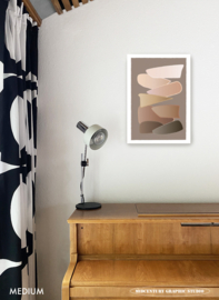 FLOATING (brown) | Midcentury Graphic Studio | Werk op aluminium mat wit