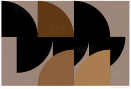 QUARTER PAST TWO (landscape) | Midcentury Graphic Studio | Werk op aluminium mat wit