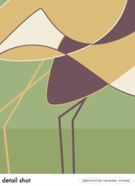 WATERFOWL (green) | Midcentury Graphic Studio | Werk op aluminium mat wit