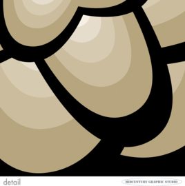 BLOOM (golden brown) | Midcentury Graphic Studio | Werk op aluminium mat wit