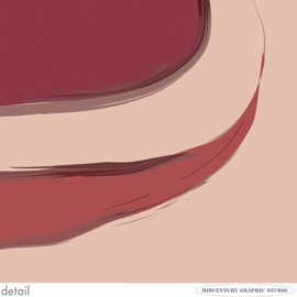 ASTRONAUT (burgundy) | Midcentury Graphic Studio | Werk op aluminium mat wit