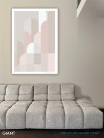CITY (dusty pink) | Midcentury Graphic Studio | Werk op aluminium mat wit