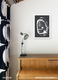 SHADOWS (white) | Midcentury Graphic Studio | Werk op aluminium mat wit