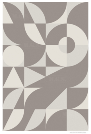DIRECTION (beige) | Midcentury Graphic Studio | Werk op aluminium mat wit