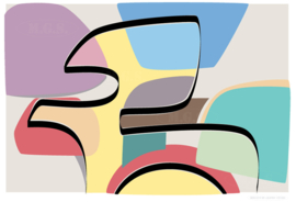 THOUGHTS (multicolor - landscape) | Midcentury Graphic Studio | Werk op aluminium mat wit