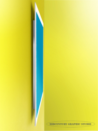GRANDPA (blue) | Midcentury Graphic Studio | Werk op aluminium mat wit