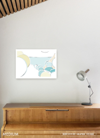 SEA VIEW (aqua) | Midcentury Graphic Studio | Werk op aluminium mat wit