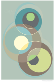 SPOTLIGHTS  (green) | Midcentury Graphic Studio | Werk op aluminium mat wit