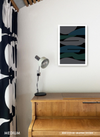 ALIGATOR (grey) | Midcentury Graphic Studio | Werk op aluminium mat wit
