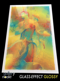 CUPIDO ATTACK (orange) | Caspar Luuk | Art print op GLASS-effect