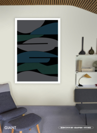 ALIGATOR (grey) | Midcentury Graphic Studio | Werk op aluminium mat wit