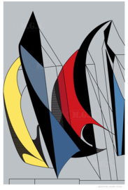 REGATTA (multicolor) | Midcentury Graphic Studio | Werk op aluminium mat wit