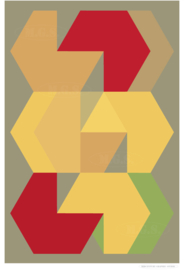 QUARTER PAST THREE (portrait) | Midcentury Graphic Studio | Werk op aluminium mat wit