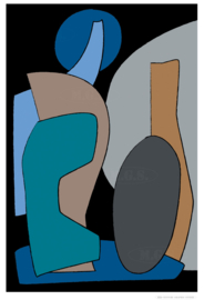 STILL LIFE 1 (black) | Midcentury Graphic Studio | Werk op aluminium mat wit