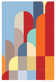 CITY (multicolor) | Midcentury Graphic Studio | Werk op aluminium mat wit