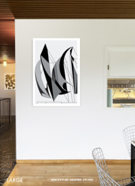 REGATTA (grey) | Midcentury Graphic Studio | Werk op aluminium mat wit