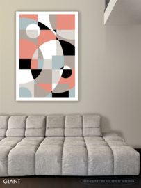 SUNSET (coral) | Midcentury Graphic Studio | Werk op aluminium mat wit