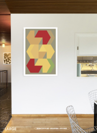 QUARTER PAST THREE (portrait) | Midcentury Graphic Studio | Werk op aluminium mat wit