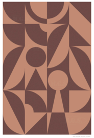 TANGERINE (brown) | Midcentury Graphic Studio | Werk op aluminium mat wit