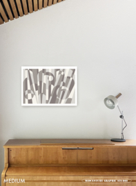 STRIKE | Midcentury Graphic Studio | Werk op aluminium mat wit