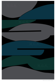 ALIGATOR (grey) | Midcentury Graphic Studio | Werk op aluminium mat wit