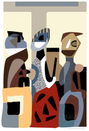 BUS RIDE | Midcentury Graphic Studio | Werk op aluminium mat wit