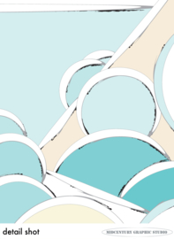 SEA VIEW (aqua) | Midcentury Graphic Studio | Werk op aluminium mat wit