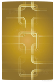 CHAIN (gold) | Mid-Century Graphic Studio | Art print op aluminium mat wit
