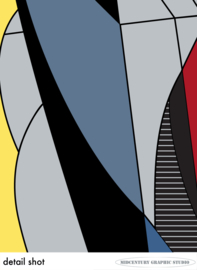 REGATTA (multicolor) | Midcentury Graphic Studio | Werk op aluminium mat wit