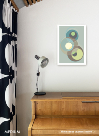SPOTLIGHTS  (green) | Midcentury Graphic Studio | Werk op aluminium mat wit
