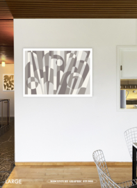 STRIKE | Midcentury Graphic Studio | Werk op aluminium mat wit