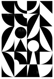 TANGERINE (black)  | Midcentury Graphic Studio | Werk op aluminium mat wit