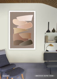 FLOATING (brown) | Midcentury Graphic Studio | Werk op aluminium mat wit