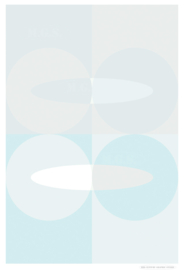 REUNION (ice blue) | Midcentury Graphic Studio | Werk op aluminium mat wit