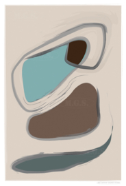 ASTRONAUT (brown) | Midcentury Graphic Studio | Werk op aluminium mat wit