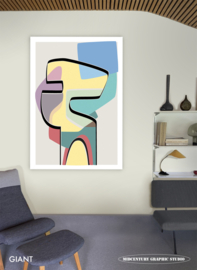 THOUGHTS (multicolor - portrait) | Midcentury Graphic Studio | Werk op aluminium mat wit