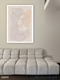 ESCAPE (beige) | Midcentury Graphic Studio | Werk op aluminium mat wit